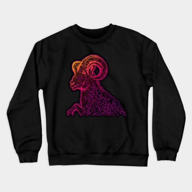 Dark Ram Crewneck Sweatshirt by BoneArtPetite